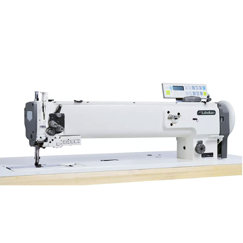 Lång arm enkel nål blandningsmatning Heavy Duty symaskin
